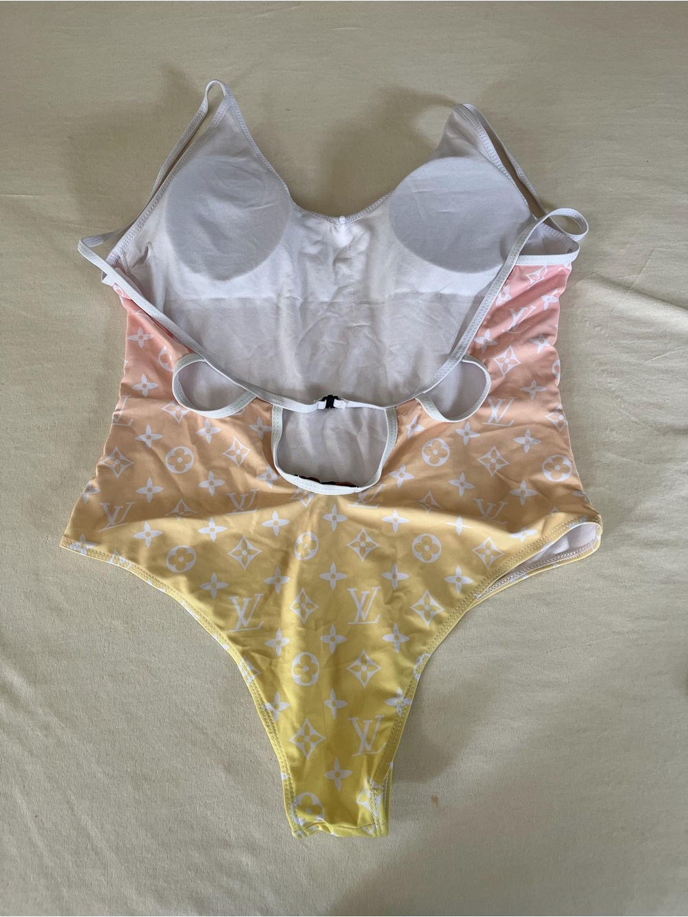 Louis Vuitton Pink to Yellow Gradient Monogram One-Piece Swimsuit - Picture 4 of 8